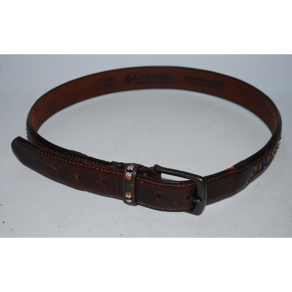 Columbia Other - Vintage Columbia Leather Belt Southwestern Native Print Size 32